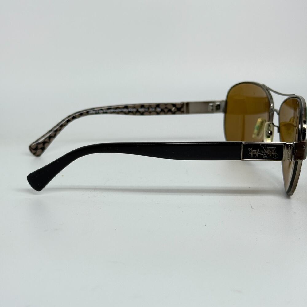 Coach Gunmetal Aviator‎ Glasses Black Temple HC7047 L103 Christina 59 13 H19267 - Picture 4 of 7